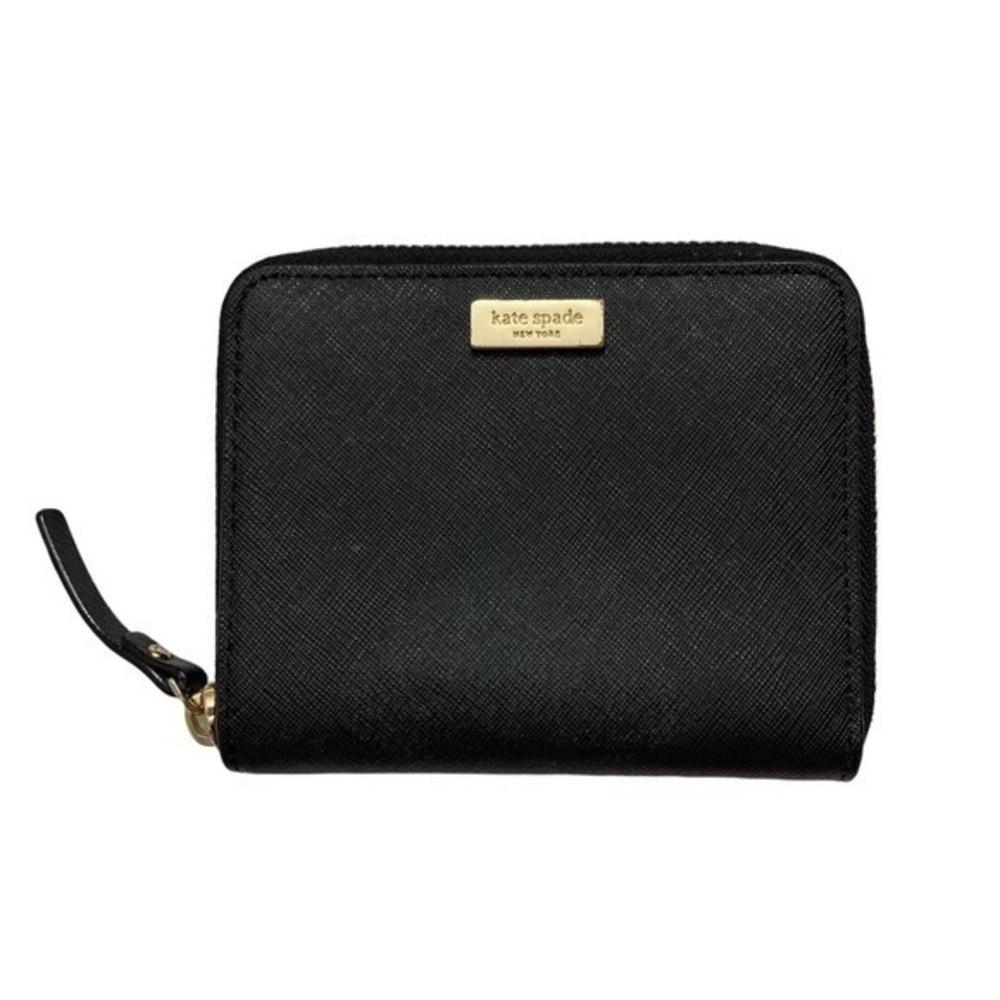 Kate spade black saffiano leather zipper wallet